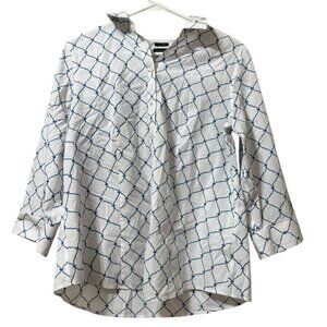 Talbots Shirt Womens Size 16P Petite Long Sleeve Wrinkle Resistant Buttons Blend